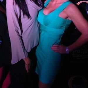 Tiffany blue-ish bodycon dress. BeBe size small